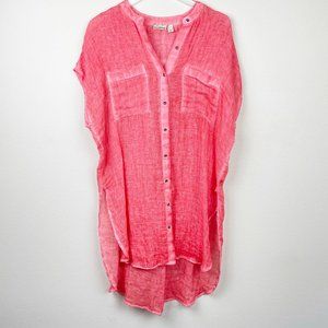 Anthropologie Holding Horses Linen Tunic Top Longline Cap Sleeve Medium